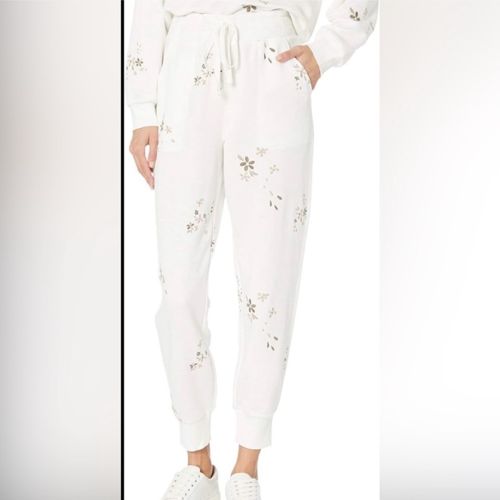 Splendid Women's White Floral Love Me Joggers Size Medium